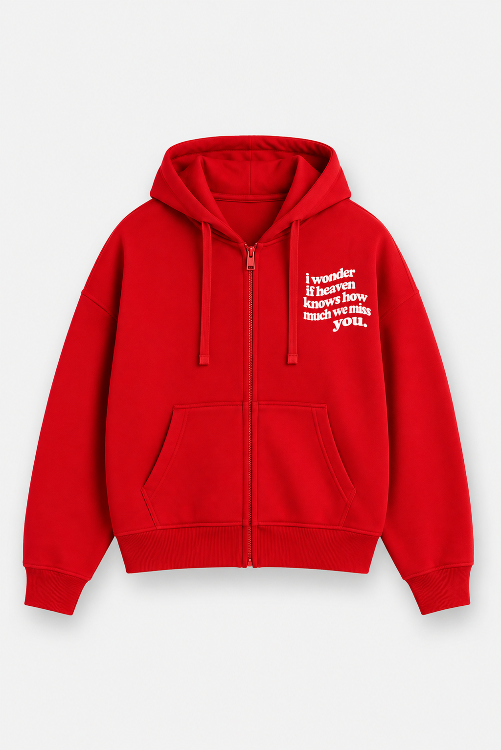 WLY- Red I Wonder Zip Hoodie