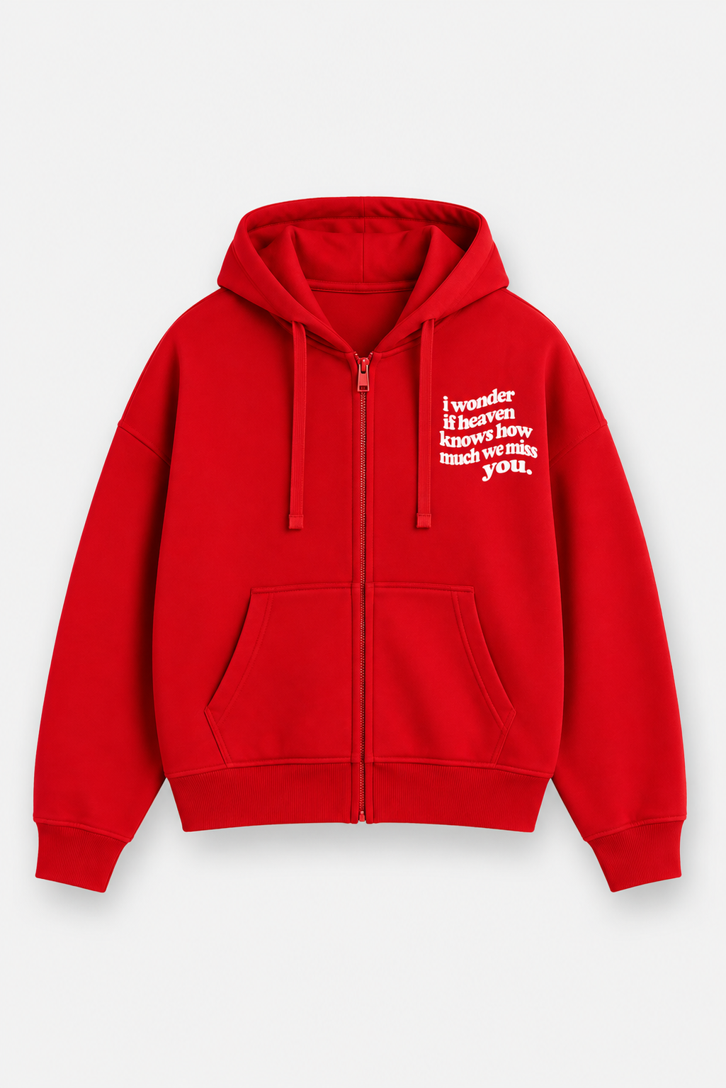 WLY- Red I Wonder Zip Hoodie