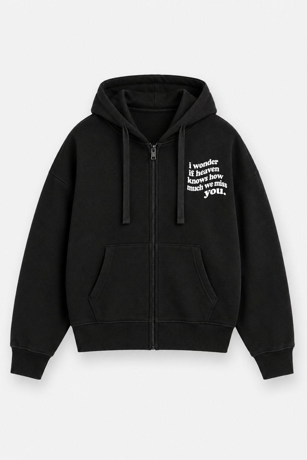 WLY Black - I Wonder Zip Hoodie