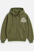 WLY Olive Green - I Wonder Zip Hoodie