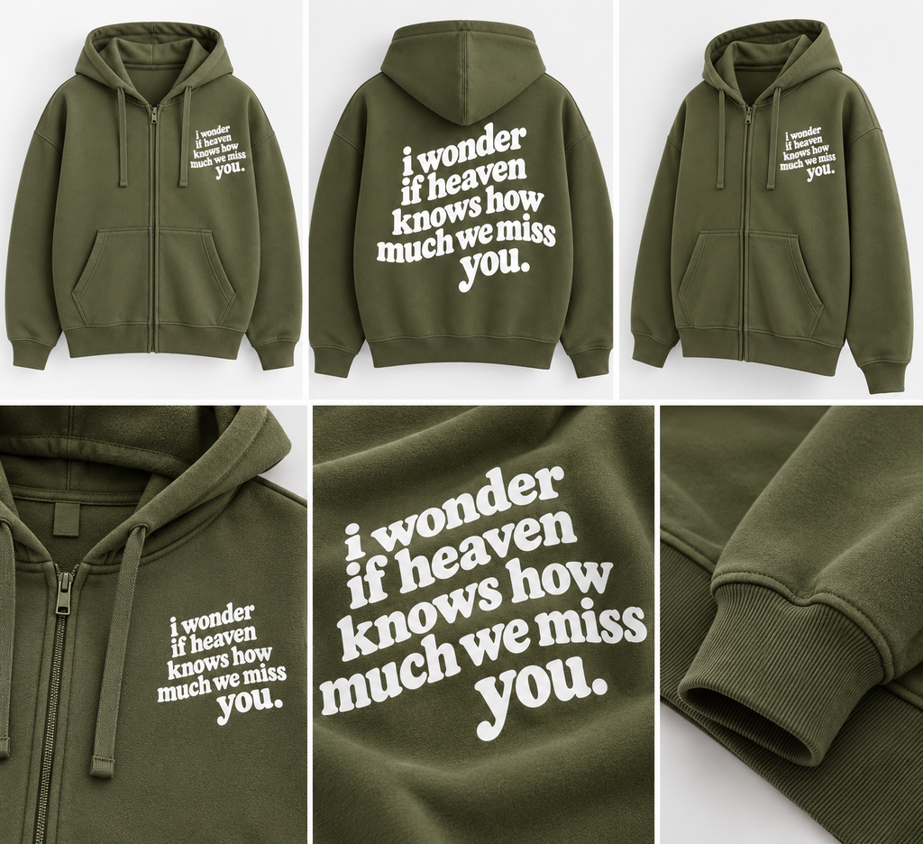 WLY Olive Green - I Wonder Zip Hoodie