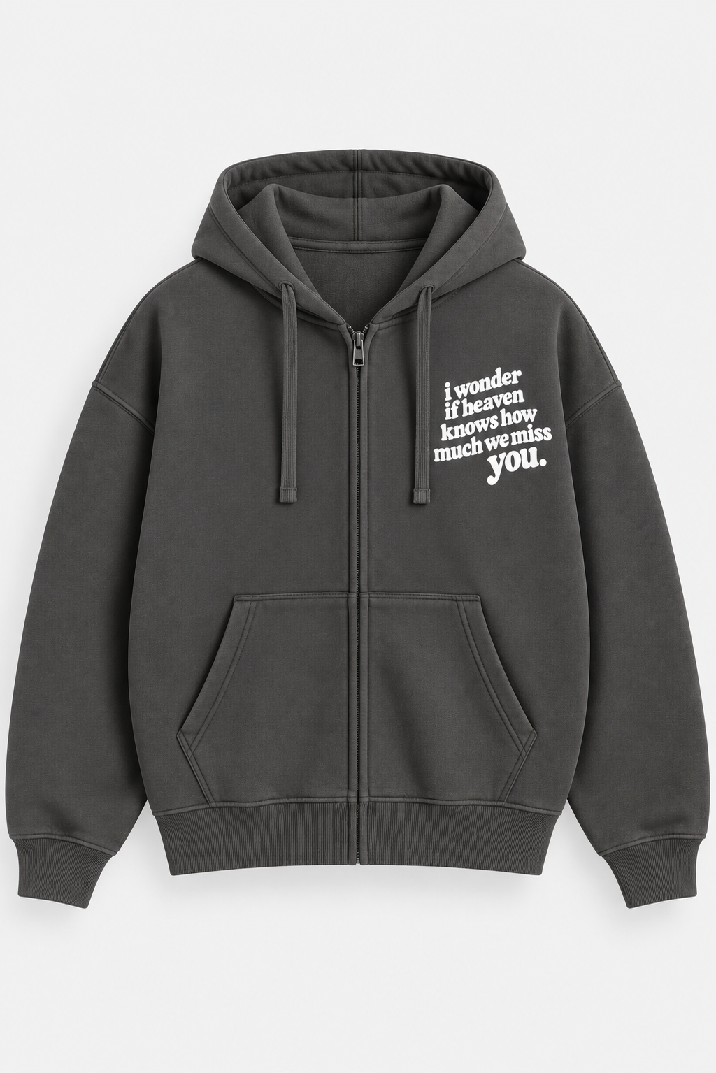 WLY Charcoal - I Wonder Zip Hoodie