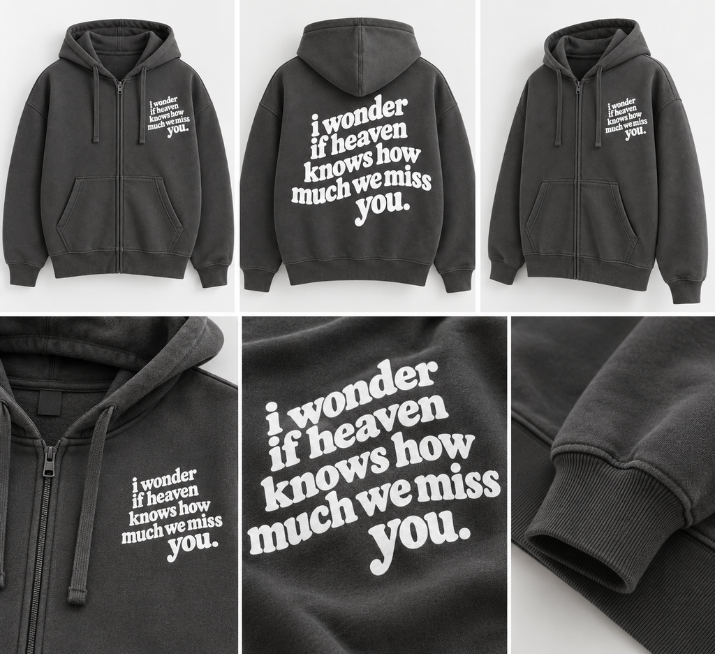 WLY Charcoal - I Wonder Zip Hoodie